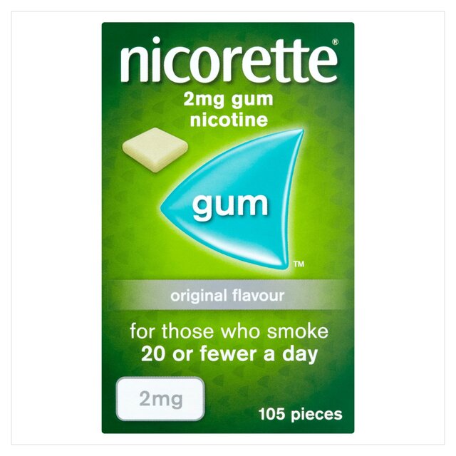 Nicorette Original Gum, 2 mg, 105 Pieces (Stop Smoking Aid)