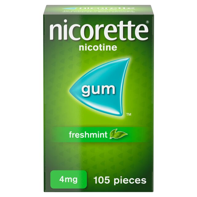 Nicorette Fresh Mint Chewing Gum, 4 mg, 105 Pieces (Stop Smoking Aid)