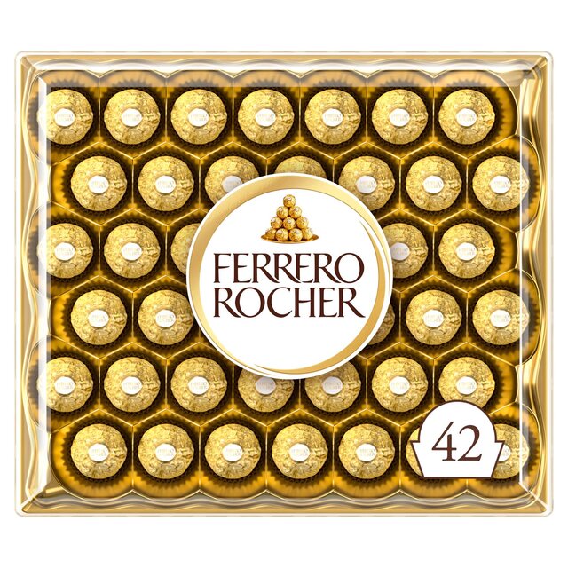 Ferrero Rocher Milk Chocolate Hazelnut Pralines 42 Pieces