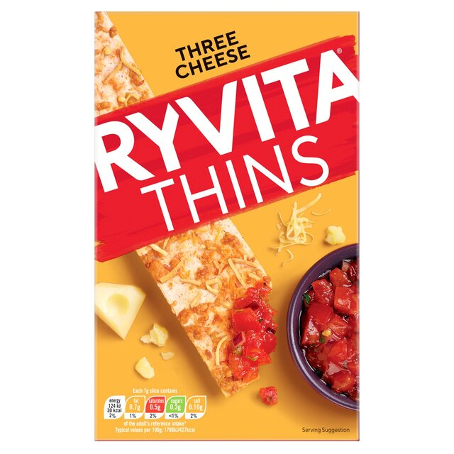 Ryvita Thins Three Cheese Flatbread Crackers thumbnail 2