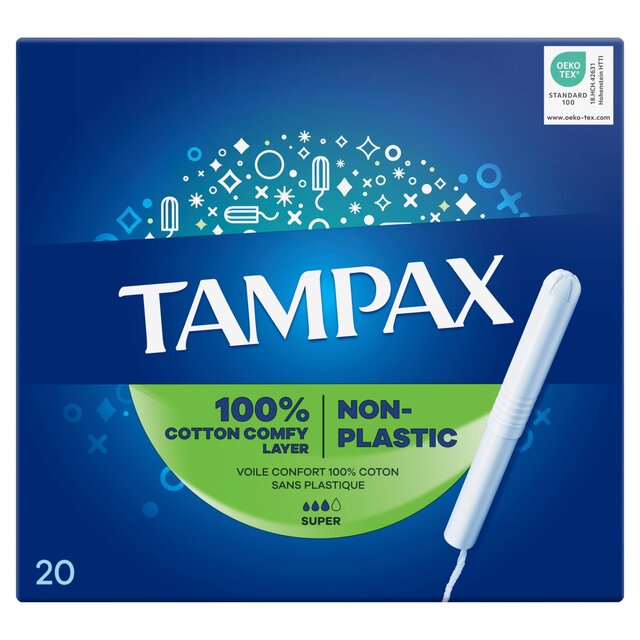 Tampax Super Tampons With Cardboard Applicator