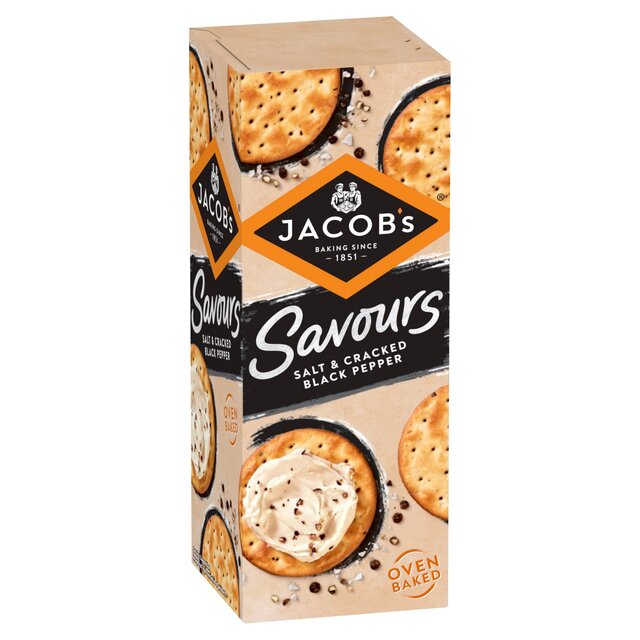 Jacob's Savours Bakes Salt & Cracked Black Pepper Crackers thumbnail 2