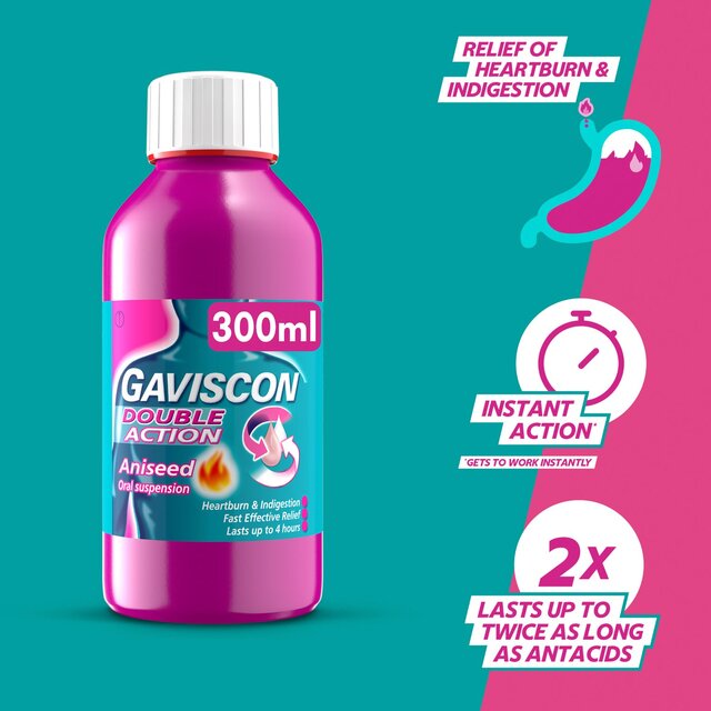 Gaviscon Double Action Liquid Heartburn Indigestion Aniseed thumbnail 6