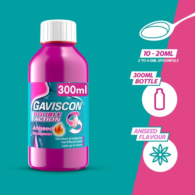 Gaviscon Double Action Liquid Heartburn Indigestion Aniseed thumbnail 8