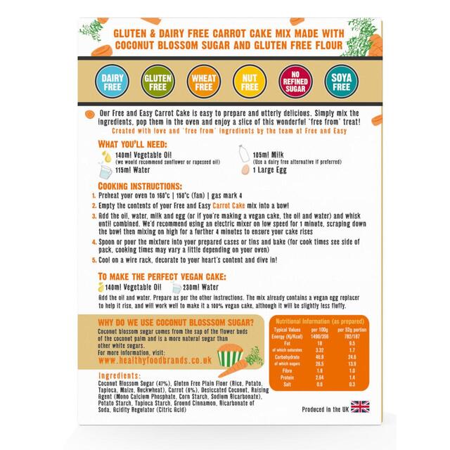 Free & Easy Free From Gluten Dairy Yeast Free Carrot Cake Mix thumbnail 2