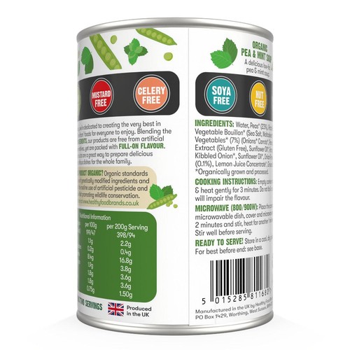 Free & Easy Free From Dairy Free Organic Pea & Mint Soup thumbnail 2