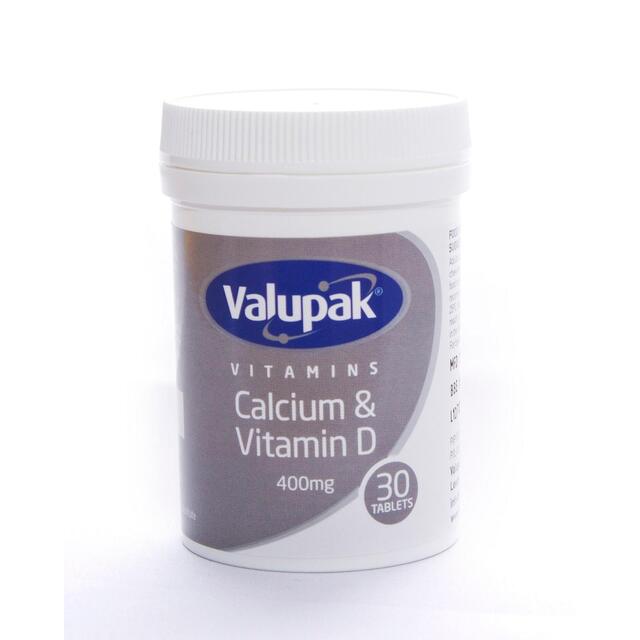 Valupak Vitamins Calcium 400mg & Vitamin D 2.5ug Tablets