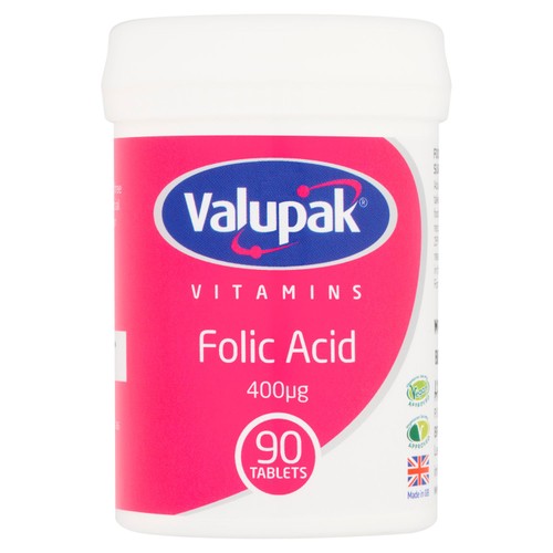 Valupak Vitamins Folic Acid Tablets 400ug