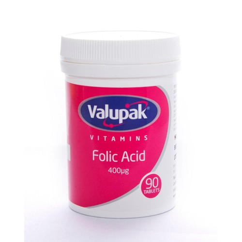 Valupak Vitamins Folic Acid Tablets 400ug  thumbnail 2