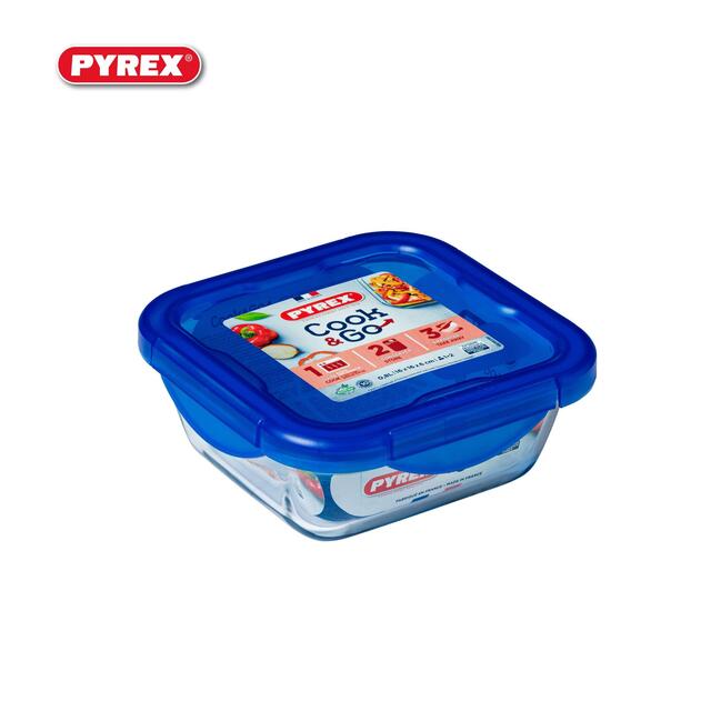 Pyrex Cook&Go Square Glass Roaster, Small 16cm