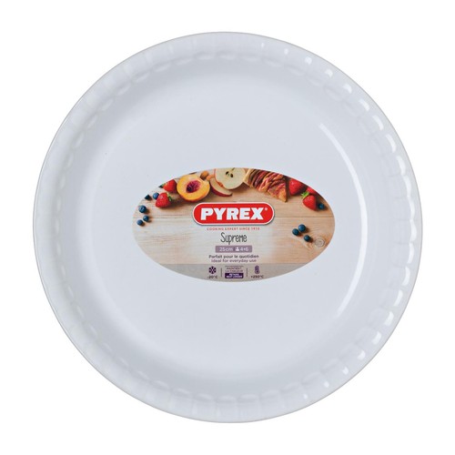 Pyrex Supreme Ceramic Pie Dish, White 25cm thumbnail 2