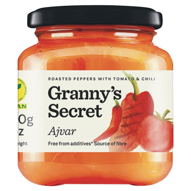 Granny's Secret Ajvar Hot Roasted Red Pepper with Tomato & Spices
