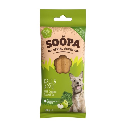 Soopa Kale & Apple Dental Sticks Dog Treats