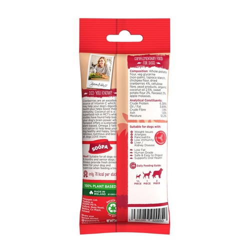 Soopa Cranberry & Sweet Potato Dental Sticks Dog Treats thumbnail 2