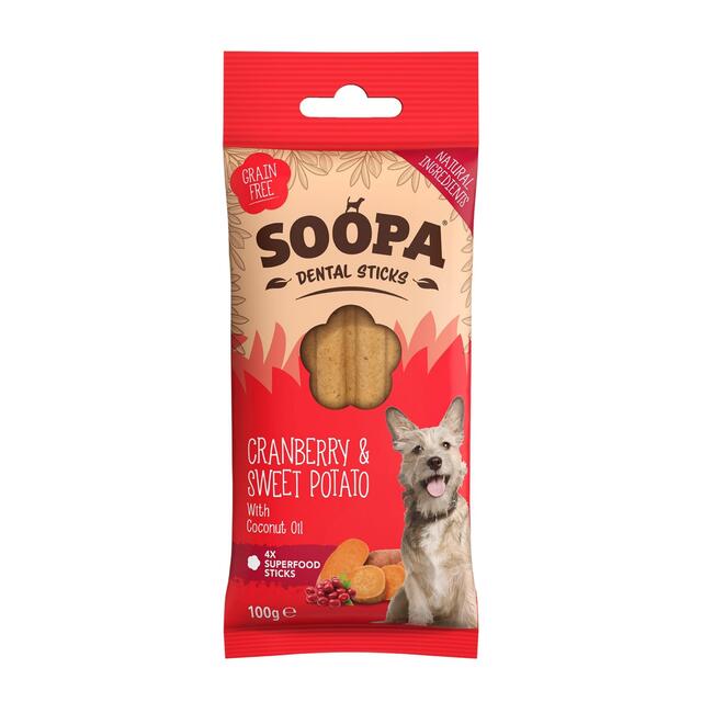 Soopa Cranberry & Sweet Potato Dental Sticks Dog Treats