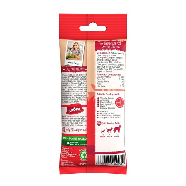 Soopa Cranberry & Sweet Potato Dental Sticks Dog Treats thumbnail 2