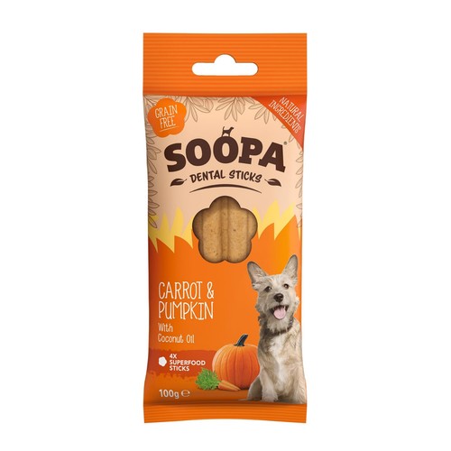 Soopa Pumpkin & Carrot Dental Sticks Dog Treats
