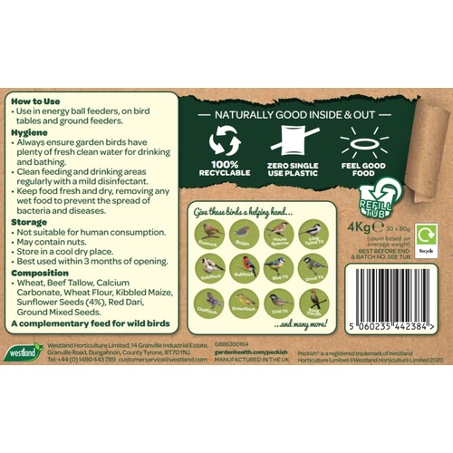 Peckish Natural Balance Energy Suet Fat Balls for Wild Birds thumbnail 4
