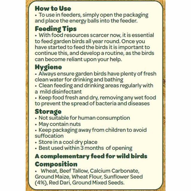 Peckish Natural Balance Energy Suet Fat Balls for Wild Birds thumbnail 6