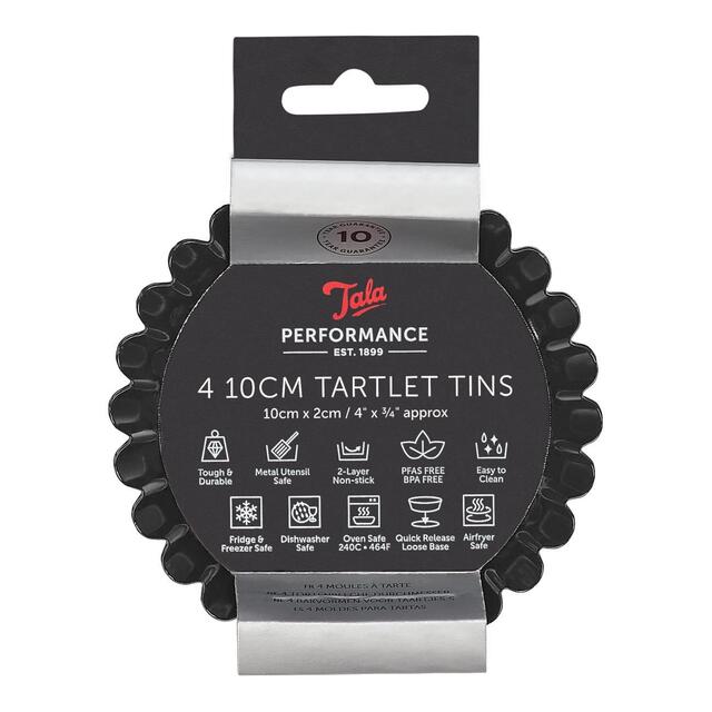 Tala 4 Non-stick Tart Tins, 10cm dia