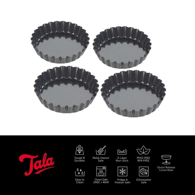 Tala 4 Non-stick Tart Tins, 10cm dia thumbnail 4