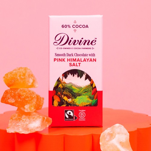 Divine 60% Dark Chocolate Pink Himalayan Salt thumbnail 3