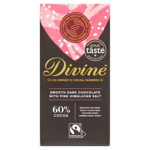 Divine 60% Dark Chocolate Pink Himalayan Salt thumbnail 2