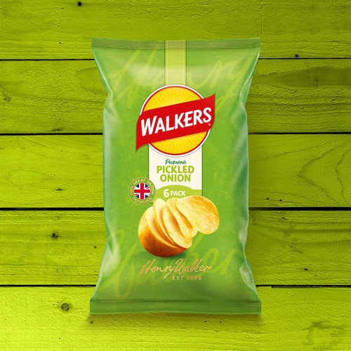 Walkers Pickled Onion Multipack Crisps 6x25g thumbnail 3