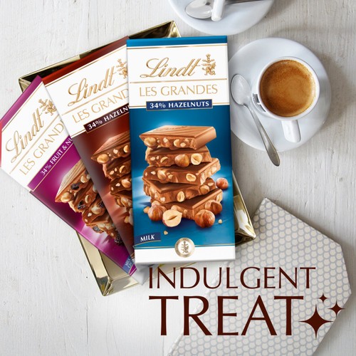 Lindt Les Grandes Hazelnuts Milk Chocolate Bar thumbnail 7