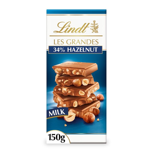 Lindt Les Grandes Hazelnuts Milk Chocolate Bar
