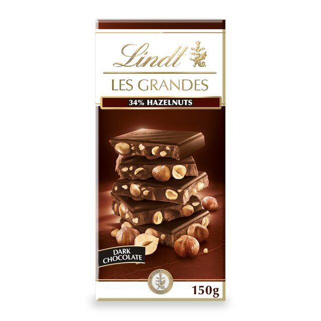 Lindt Les Grandes Hazelnuts Dark Chocolate Bar