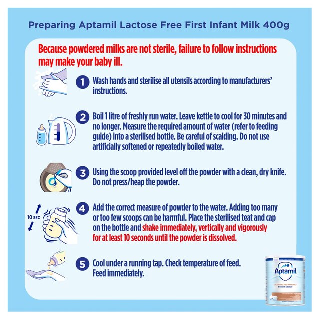 Aptamil Lactose Free Baby Milk Formula Powder Birth for Lactose Intolerance thumbnail 4