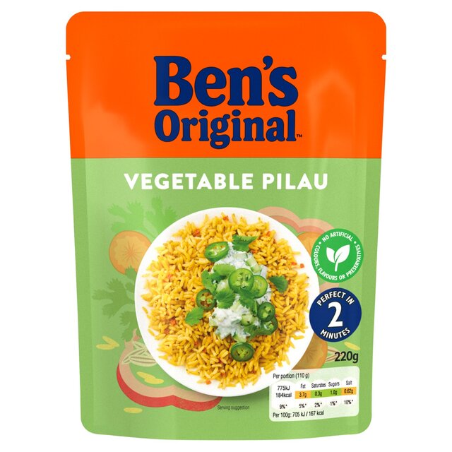 Ben's Original Vegetable Pilau Microwave Rice thumbnail 2