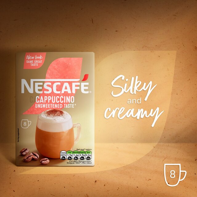 Nescafe Cappuccino Unsweetened Instant Coffee 8 Sachets thumbnail 6