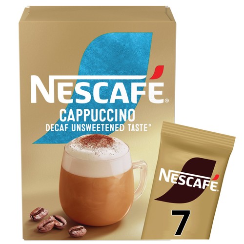 Nescafe Cappuccino Decaf Unsweet Instant Coffee 7 Sachets
