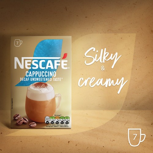 Nescafe Cappuccino Decaf Unsweet Instant Coffee 7 Sachets thumbnail 9