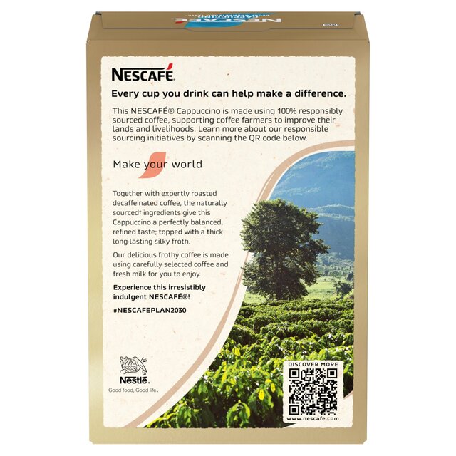 Nescafe Cappuccino Decaf Unsweet Instant Coffee 7 Sachets thumbnail 3