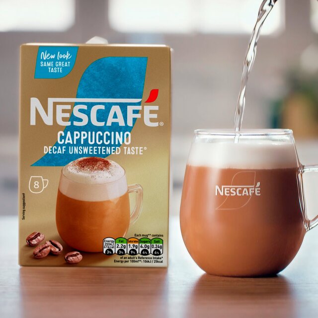 Nescafe Cappuccino Decaf Unsweet Instant Coffee 7 Sachets thumbnail 8
