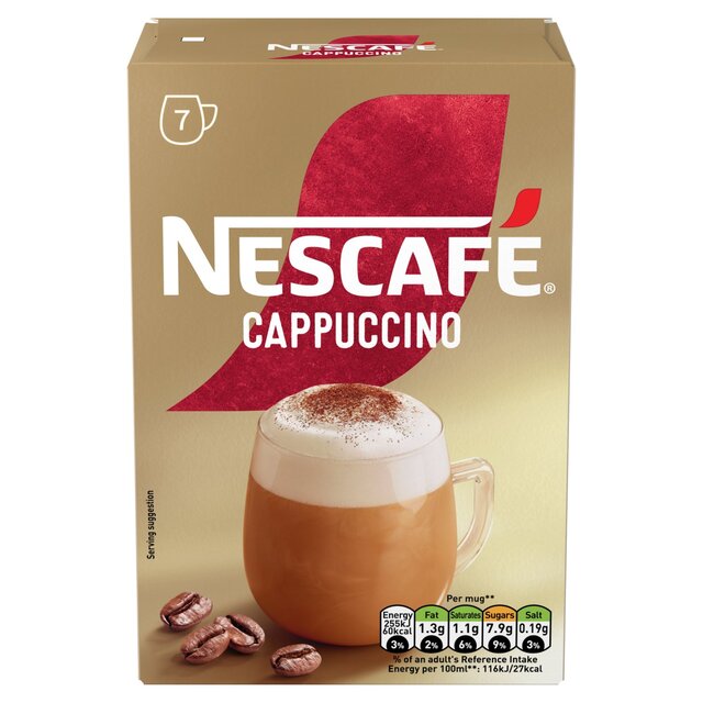Nescafe Cappuccino Instant Coffee 7 Sachets thumbnail 2