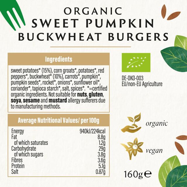 Biona Organic Sweet Potato Buckwheat Burgers thumbnail 2