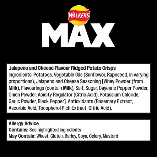 Walkers Max Strong Jalapeno & Cheese Sharing Bag Crisps thumbnail 8
