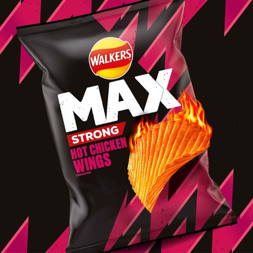Walkers Max Strong Hot Chicken Wings Sharing Bag Crisps thumbnail 3