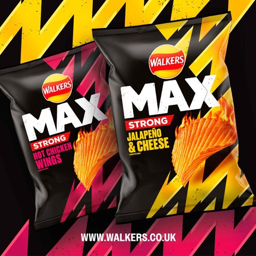 Walkers Max Strong Hot Chicken Wings Sharing Bag Crisps thumbnail 4