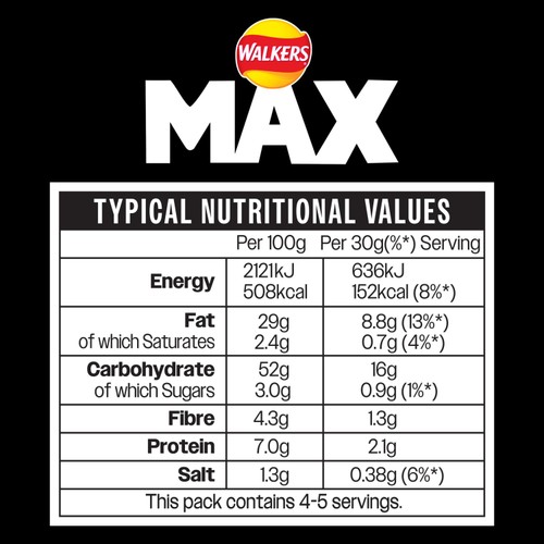 Walkers Max Strong Hot Chicken Wings Sharing Bag Crisps thumbnail 7
