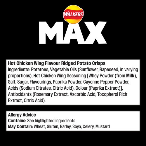 Walkers Max Strong Hot Chicken Wings Sharing Bag Crisps thumbnail 8