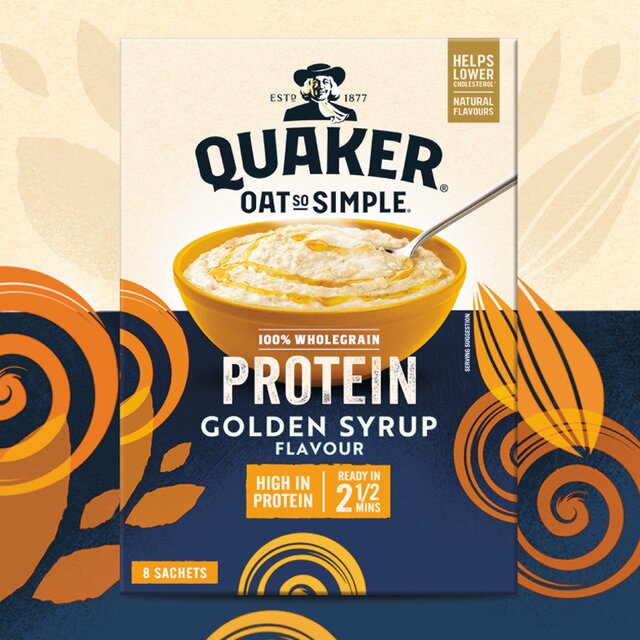 Quaker Oat So Simple Protein Golden Syrup Porridge Sachets Cereal thumbnail 10