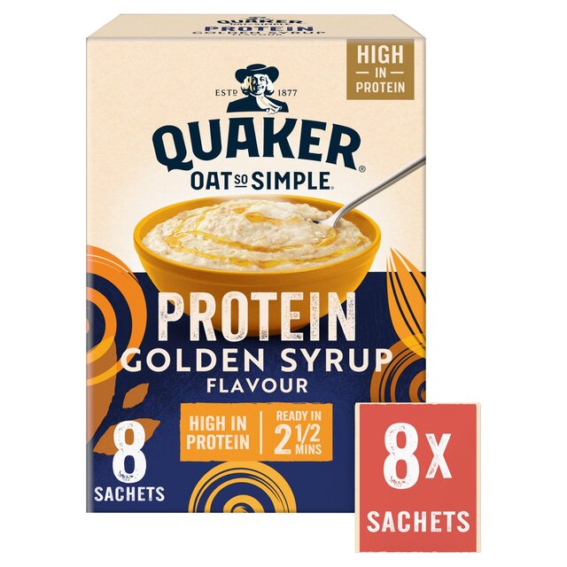 Quaker Oat So Simple Protein Golden Syrup Porridge Sachets Cereal thumbnail 2