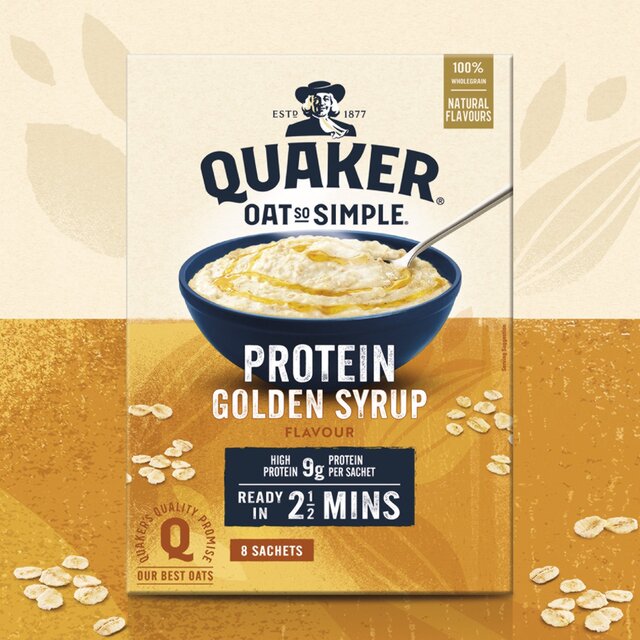 Quaker Oat So Simple Protein Golden Syrup Porridge Sachets Cereal thumbnail 3