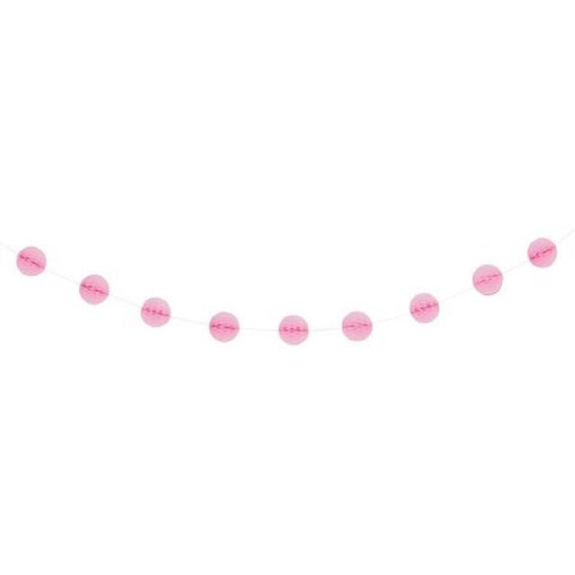Pink Honeycomb Ball Garland 7ft