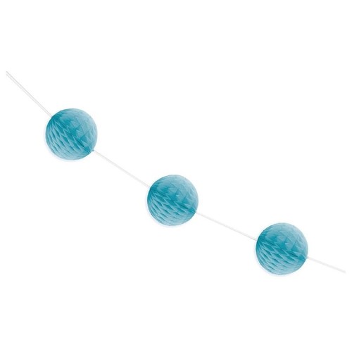 Powder Blue Honeycomb Ball Garland 7ft thumbnail 2